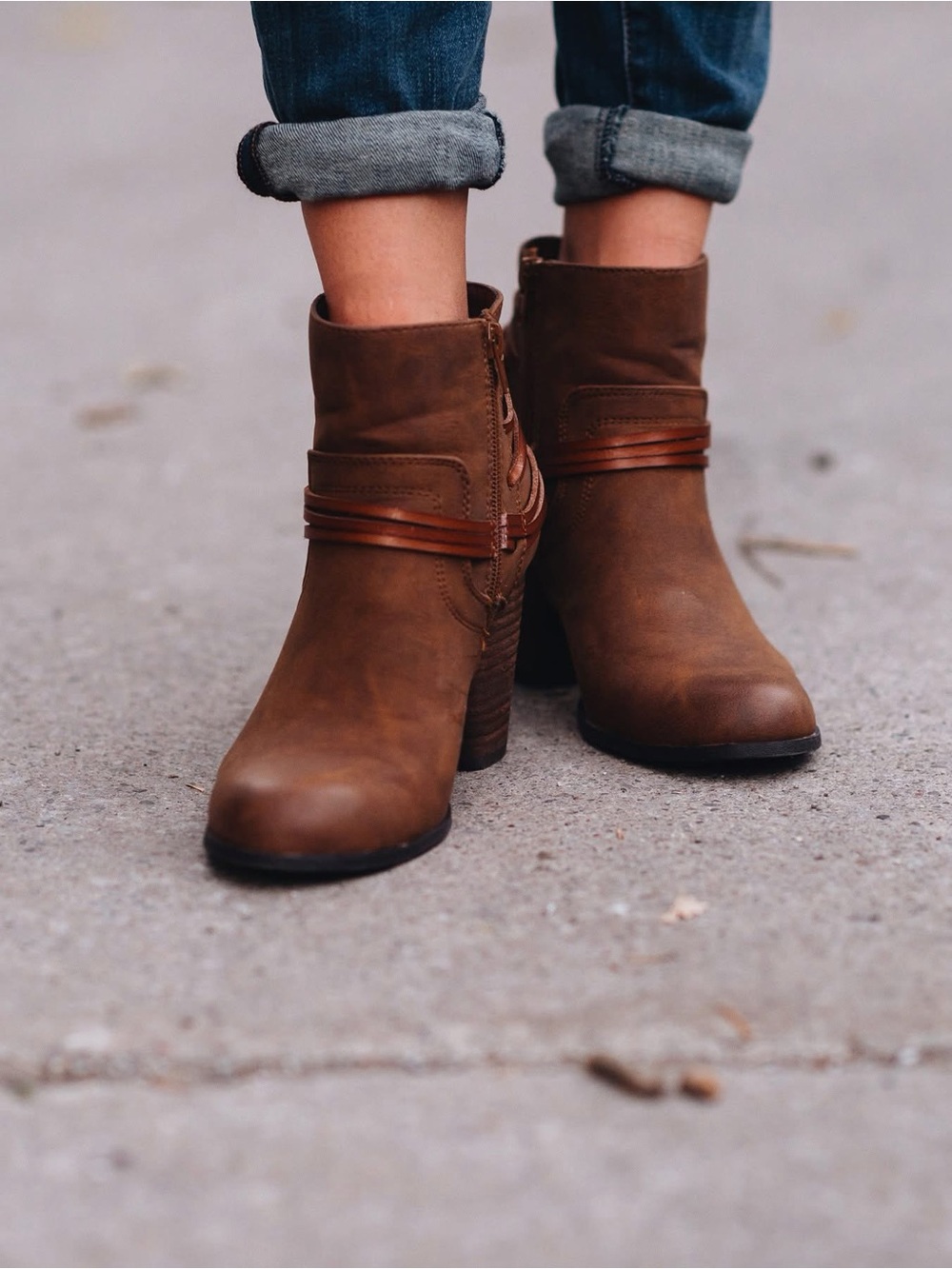 Madden Girl Denice Zip Ankle Brown Booties